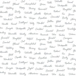 Appreciation White Positive Script Words Quilting Fabric By Windham Fabrics
