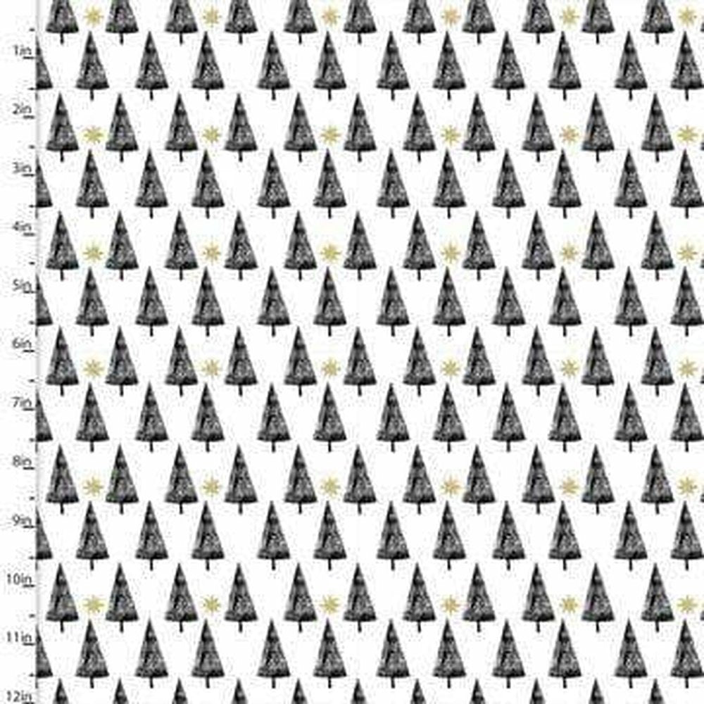 Peace On Earth Christmas Quilting Fabric Peace Trees Grey Glitter By 3 Wishes Fabrics