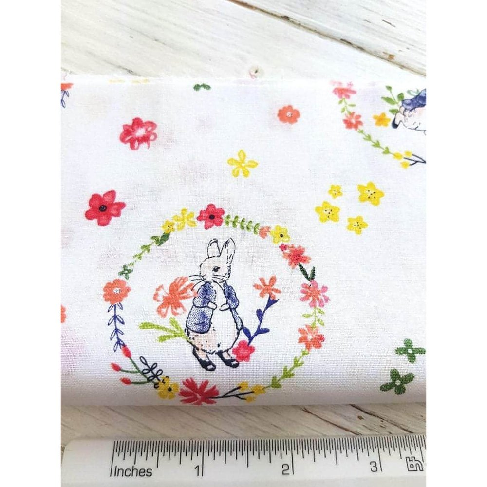 Quilting Cotton Fabric Fat Quarter 5 Piece Bundle Peter Rabbit Flowers and Dreams By Visage Textiles Ltd.