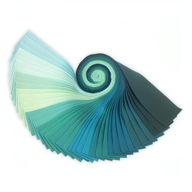 Quilting Cotton Fabrics Jelly Roll Kona Lush Lagoon Palette Strips 40pcs/Bundle By Robert Kaufman