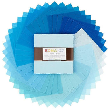 Quilting Cotton Kona Charm Squares Pool Party Palette by Robert Kaufman