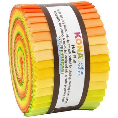 Quilting Cotton Kona Cotton Fabric Citrus Fruit Palette Half Jellyroll 24pcs/Bundle By Robert Kaufman