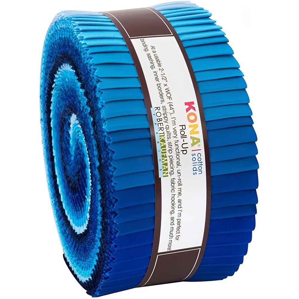 Quilting Cotton Kona Fabric Jelly Roll Waterfall Palette By Robert Kaufman