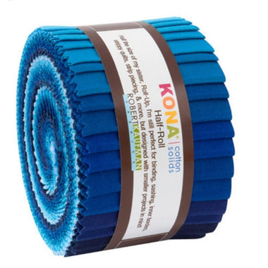 Quilting Cotton Kona Half Roll Solids Waterfall By Robert Kaufman