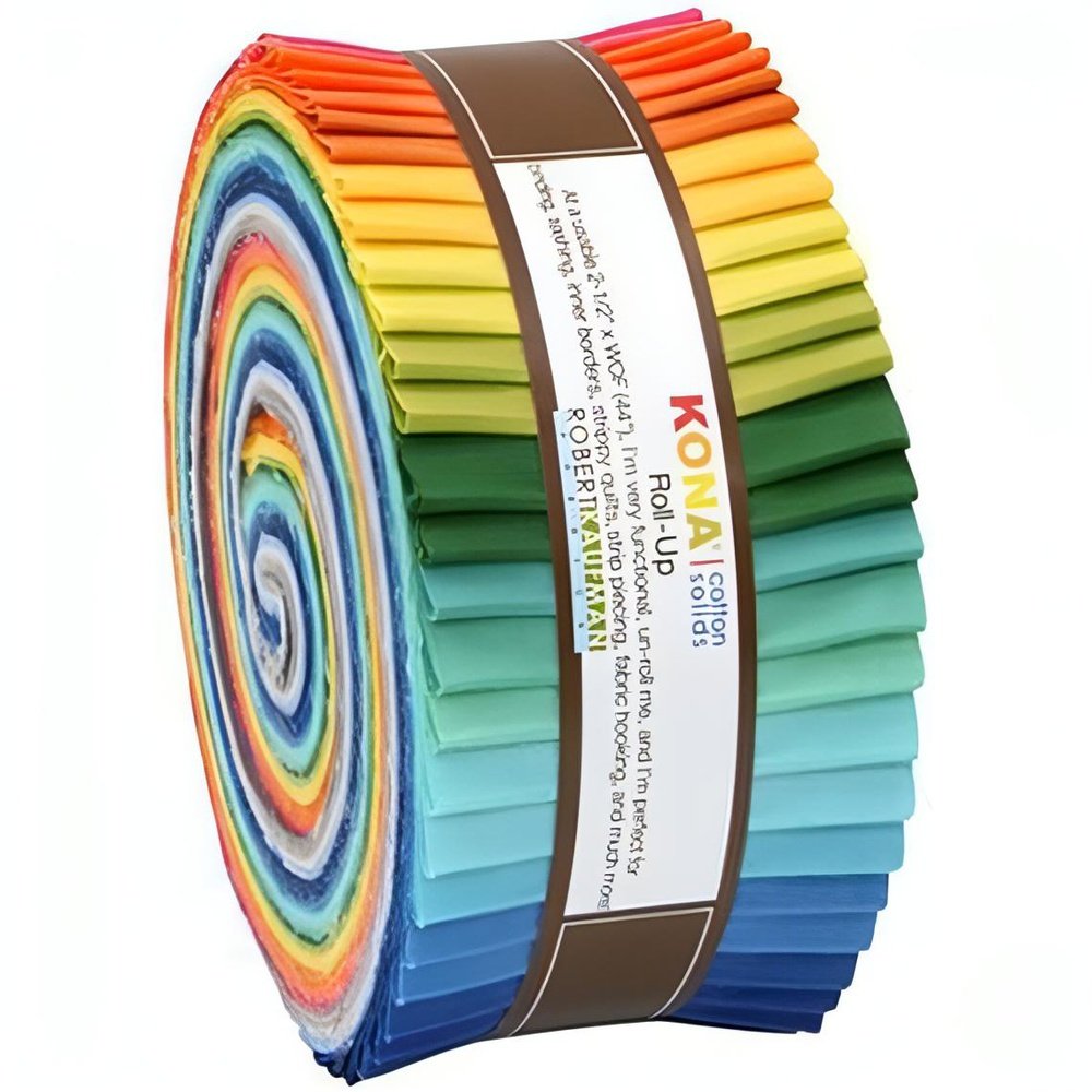 Quilting Cotton Kona Summer 13 Jelly Roll Strips Fabric By Robert Kaufman
