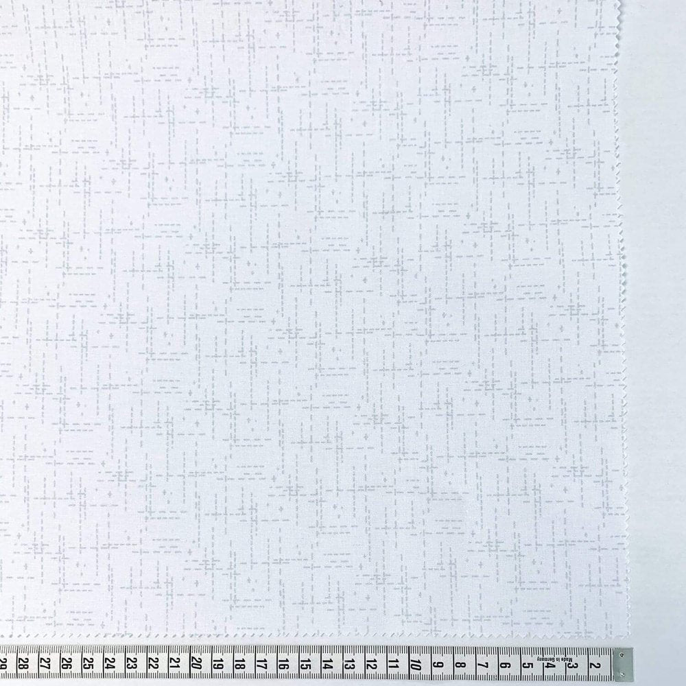 White Stitched 100% Quilting Cotton Fabric by Nutex