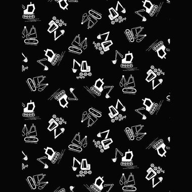 Quilting Cotton Black See You Later Excavator By Dear Stella