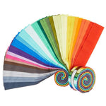 2.5" Kona Solids New Colours 2019 Cotton Jell Roll Strips Fabric 40pcs/bundle by Robert Kaufman