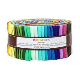2.5" Kona Solids New Colours 2019 Cotton Jell Roll Strips Fabric 40pcs/bundle by Robert Kaufman