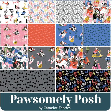 Quilting 5" Charm Pack Squares Pawsomely Posh By Arrolynn Weirderhold For Camelot Fabrics.