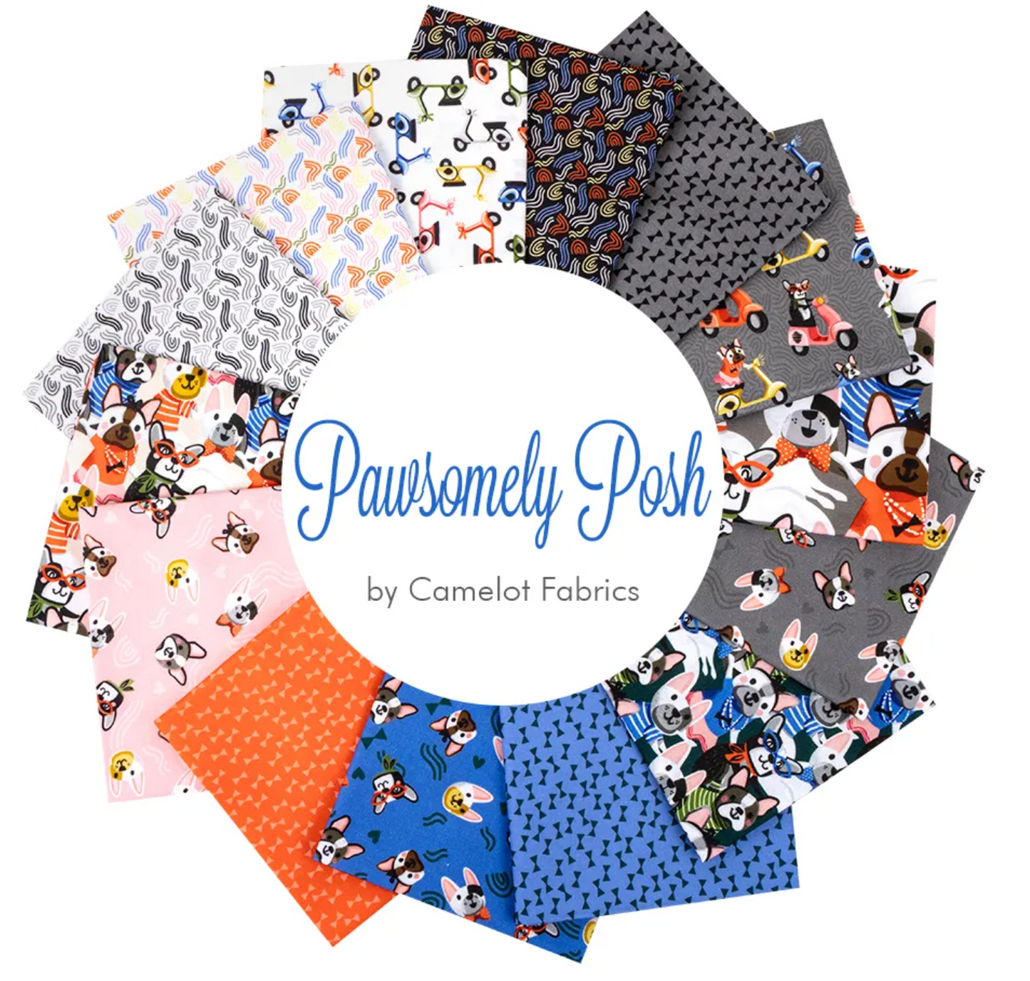 Quilting 5" Charm Pack Squares Pawsomely Posh By Arrolynn Weirderhold For Camelot Fabrics.