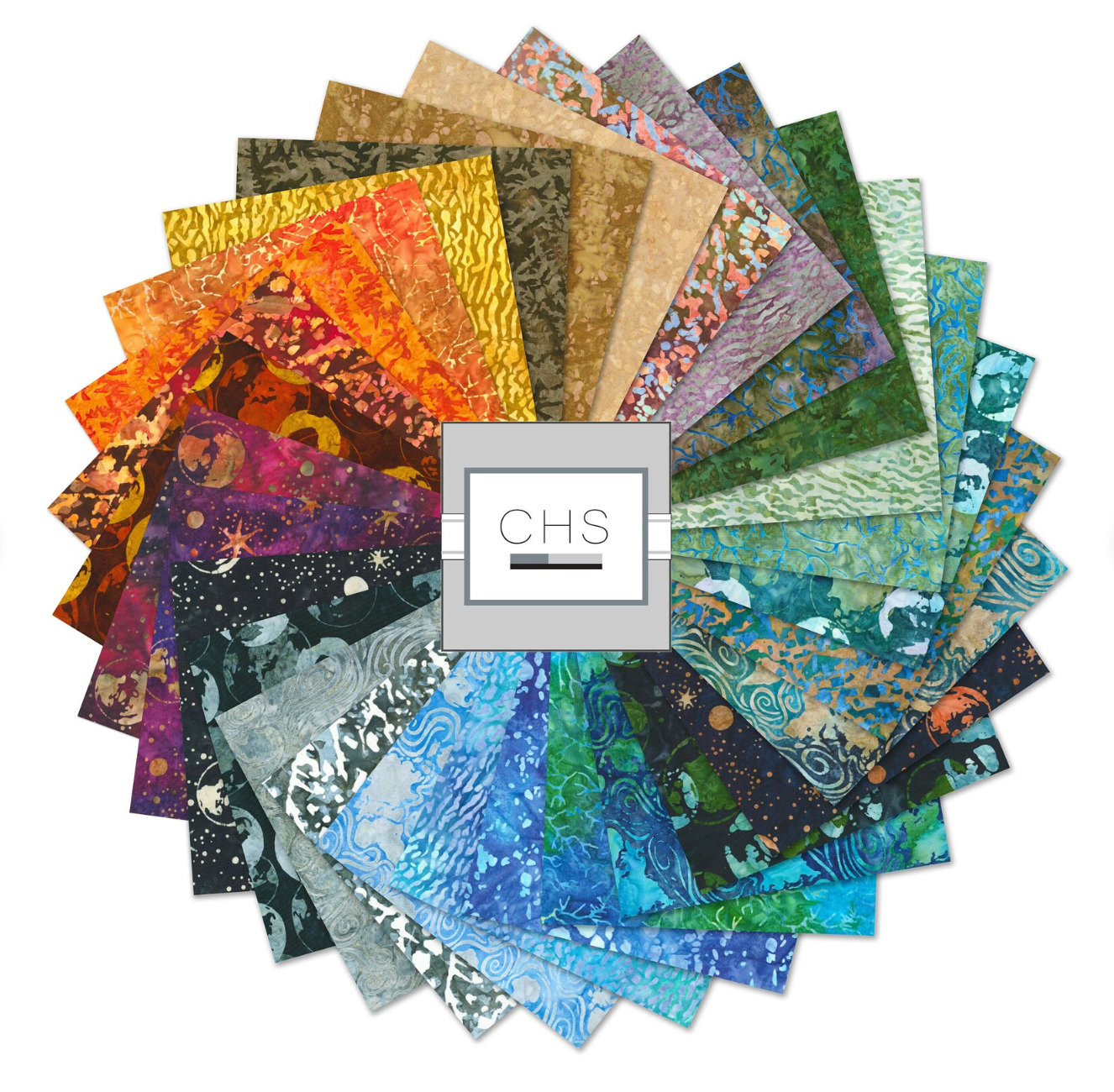 Kona Quilting Charm Squares Retro Rainbow Artisan Batiks by Robert Kaufman Fabrics