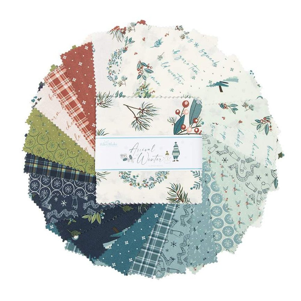 Quilting  Charm Squares Pack Arrival Of Winter By Sandy Gervais For Riley Blake Designs