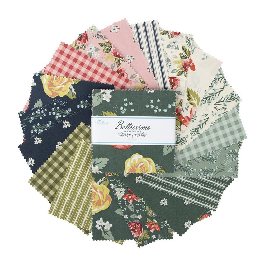 Quilting  Charm Squares Pack Bellisimo Gardens By My Minds Eye For Riley Blake Designs