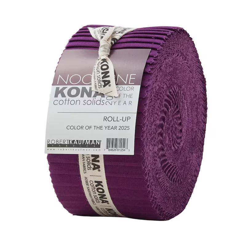 Kona Cotton Solid COTY 2025 2.5"  40pc/Bundle Jelly Roll Fabric By Robert Kaufman
