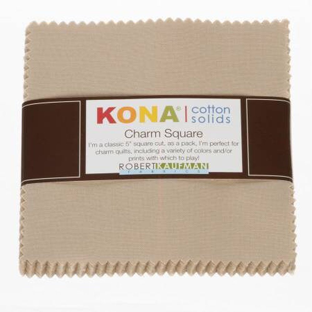 Kona Solid Cotton 5" Charm Squares Parchment CHS-207-42 By Robert Kaufman