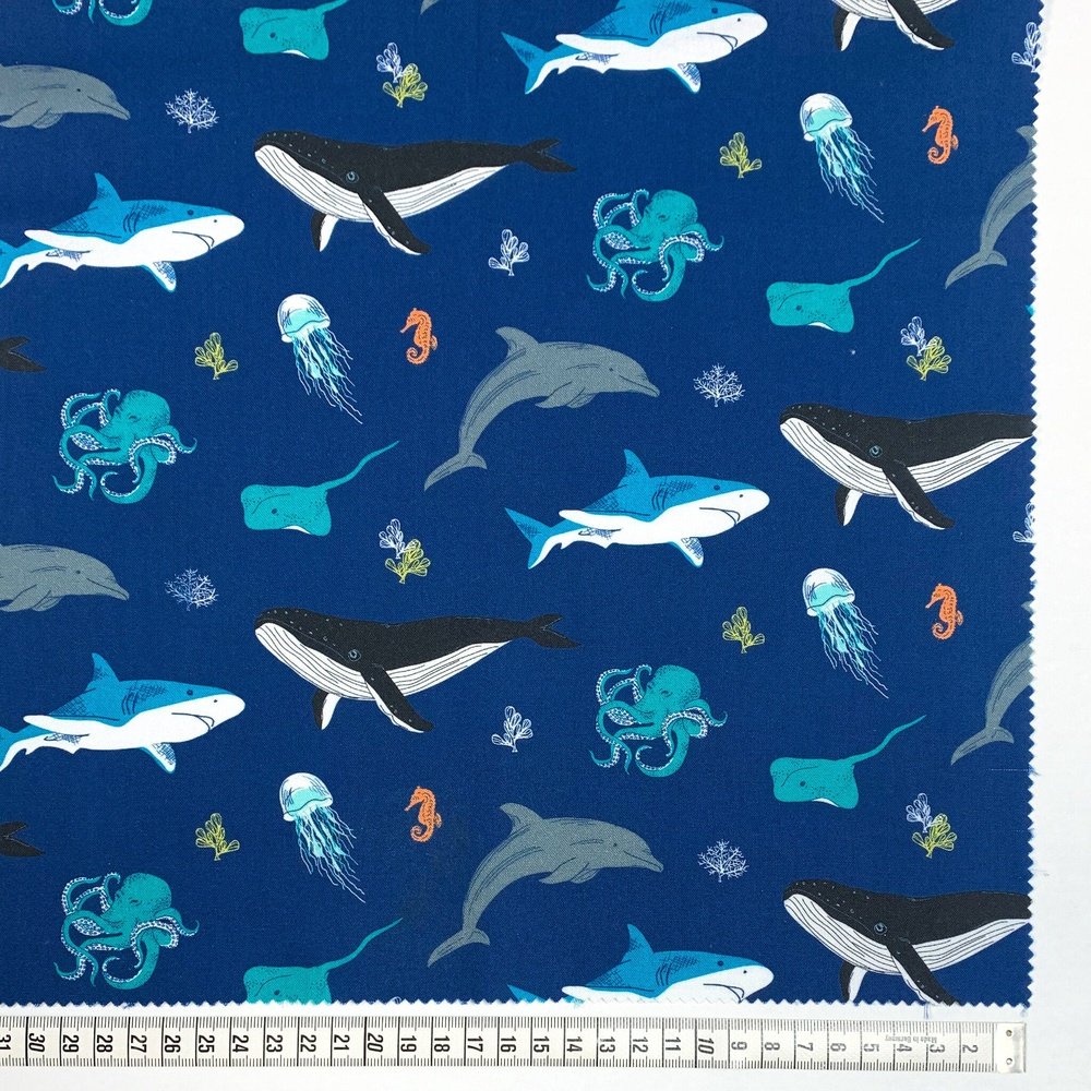 Premium Cotton Fabric Ocean Life by Nutex Fabrics