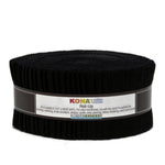 2.5" Kona Cotton Solid Black Jelly Roll Strips by Robert Kaufman Fabric