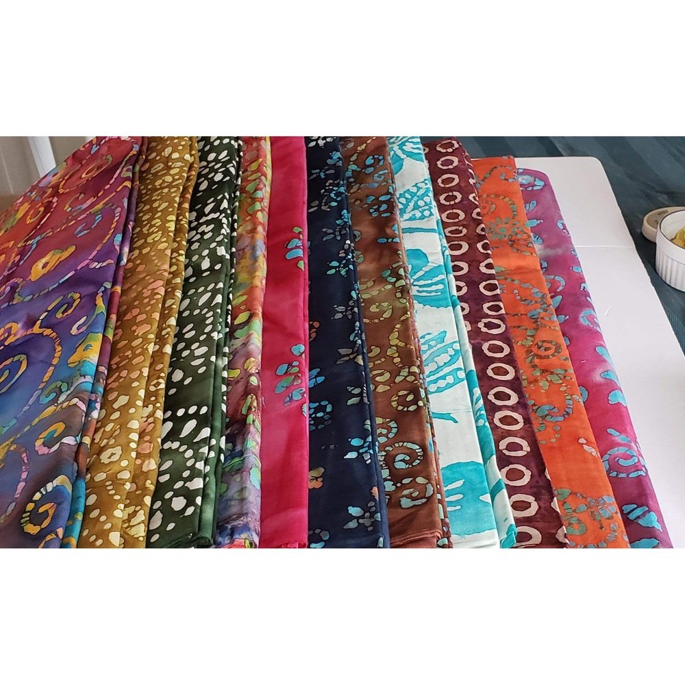 Beautiful Colourful Batik Fabrics for Quilting