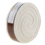 Kona Cotton Solid Snow 1.5" Strips Skinny Jelly Roll Precut Fabric By Robert Kaufman