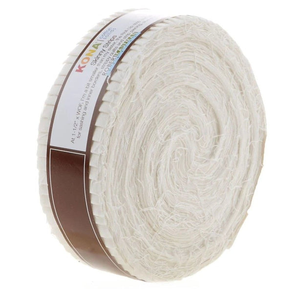 Kona Cotton Solid Snow Skinny Jelly Roll Precut By Robert Kaufman – Mad