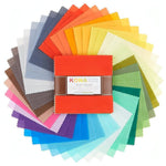 Kona Quilt Cotton Charm Squares Solids Colours of 2019 Palette Fabric By Robert Kaufman