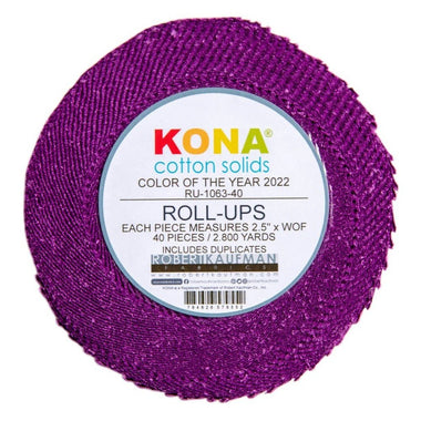 Kona Quilting Cotton Solid COTY Cosmos 2022 Jelly Roll 2.5" Fabric By Robert Kaufman