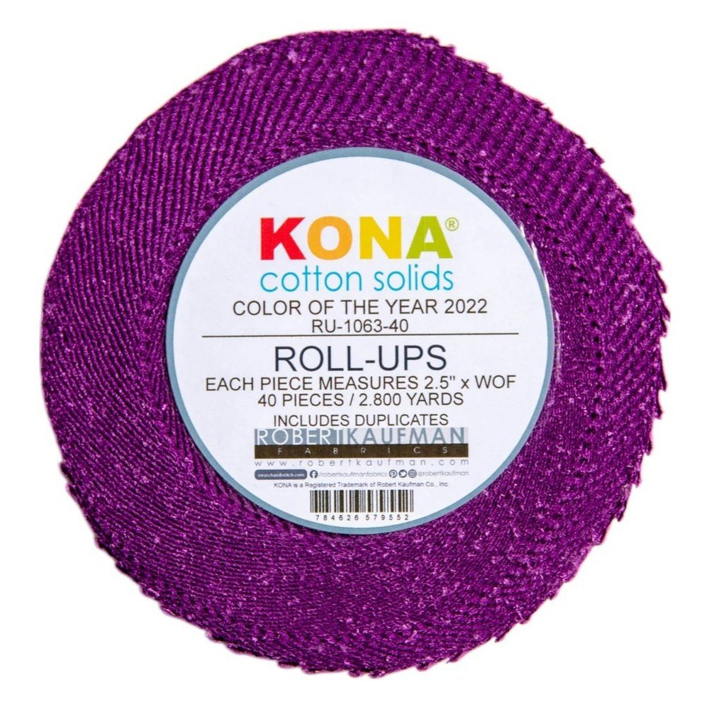 Kona Quilting Cotton Solid COTY Cosmos 2022 Jelly Roll 2.5" Fabric By Robert Kaufman