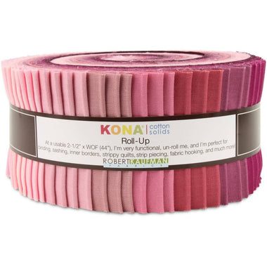 Kona Quilting Cotton Solids 2.5" Jell Roll Strips Powder Room Colourway Fabric 40pcs/bundle by Robert Kaufman