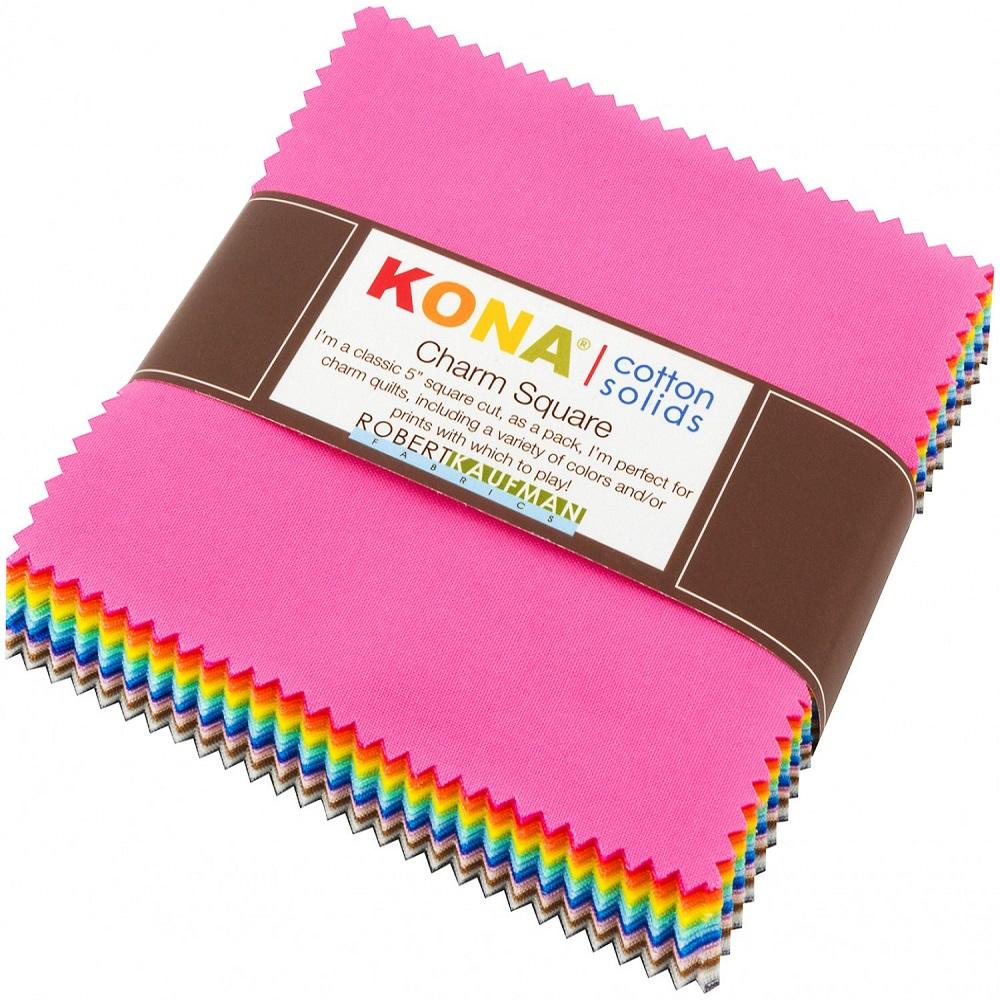 Kona Quilting Cotton Solids Charm Pack Colours of 2017 by Robert Kaufman