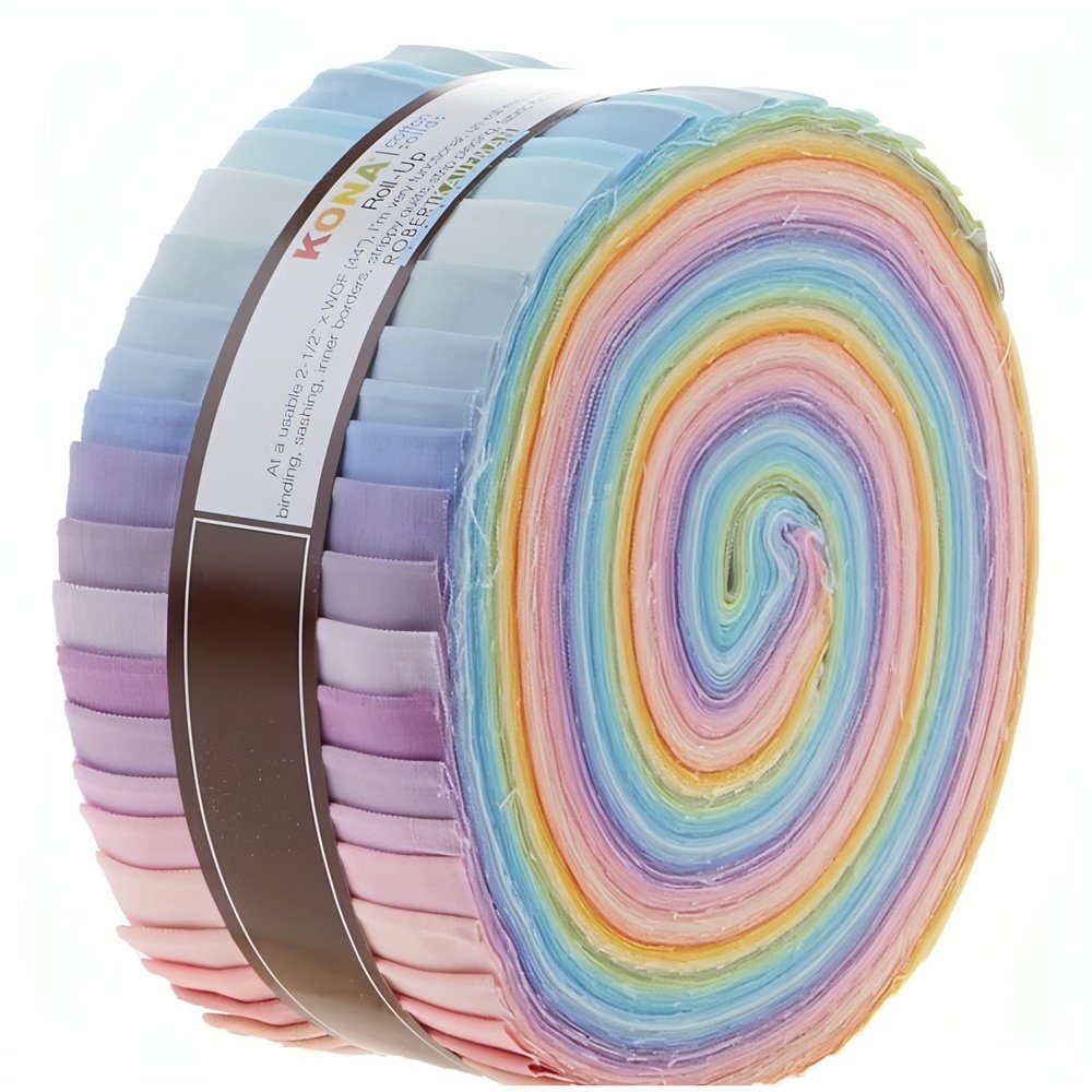 Kona Quilting Cotton Solids Jelly Roll Colours New Pastels Palette By Robert Kaufman