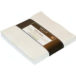Kona Solid Cotton 5" Charm Squares Snow Quilting Fabric