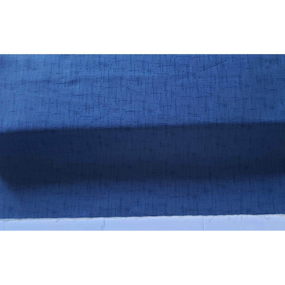 Navy Stitched 100% Quilting Cotton Fabric by Nutex