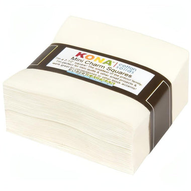 Quilting Cotton Kona 2.5" Mini Charms Squares Snow Fabric