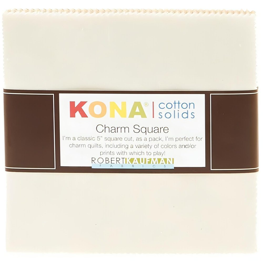 Quilting Cotton Kona Charm Squares Not Quite White By Robert Kaufman