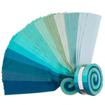 Quilting Cotton Kona Midnight Oasis Jelly Roll Strips Fabric 40pcs/bundle By Robert Kaufman