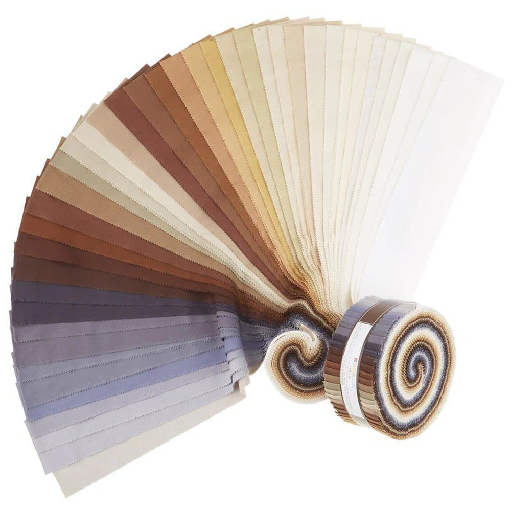 Quilting Cotton Kona Neutral Solids Jelly Roll Precut Fabric By Robert Kaufman