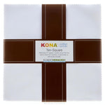 Quilting Cotton Kona Solids White 10" Squares Layer Cake By Robert Kaufman
