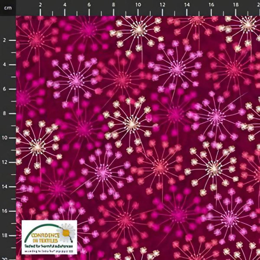 Quilting Cotton Maple Squares Flowers In The Wind Fabric by Stof