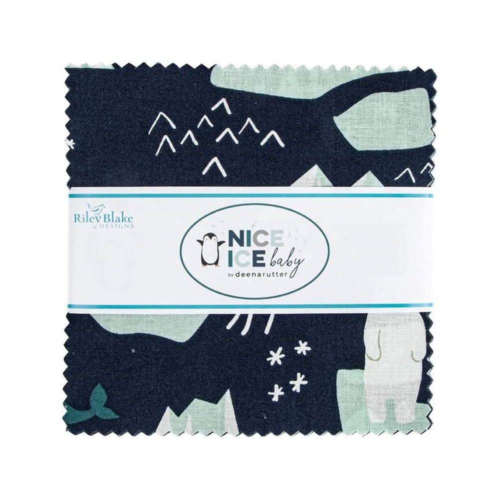 Quilting Cotton Square 5" Charm Pack Nice Ice Baby By Deena Rutter For Riley Blake Designs