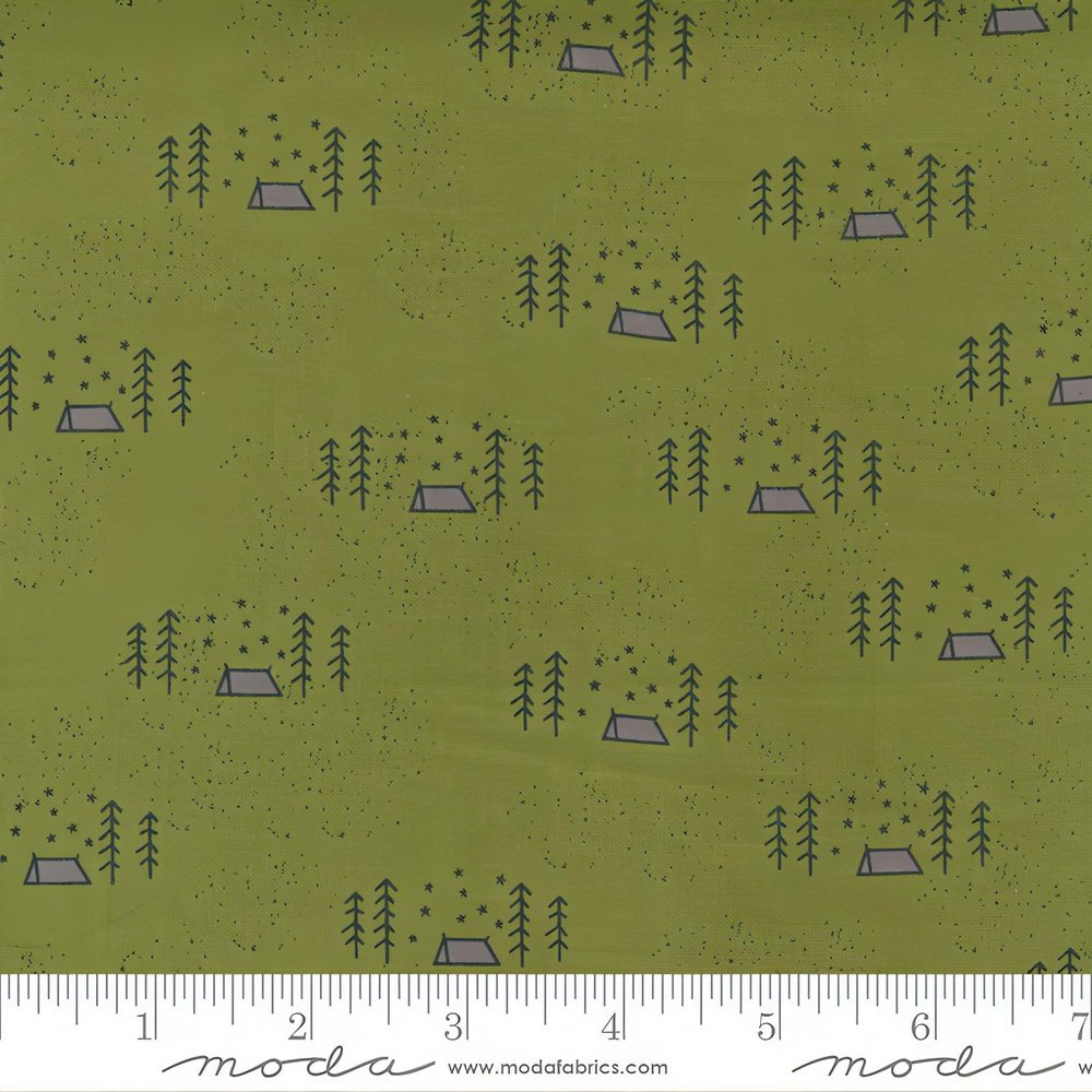 Quilting Cotton Timber Pine Campsite Badges By Sweetwater for Moda Fabrics