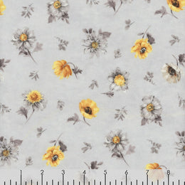 Quilting Premium Fabric Grey Fields Of Gold Large Allover By Lisa Audit For Wilmington Prints