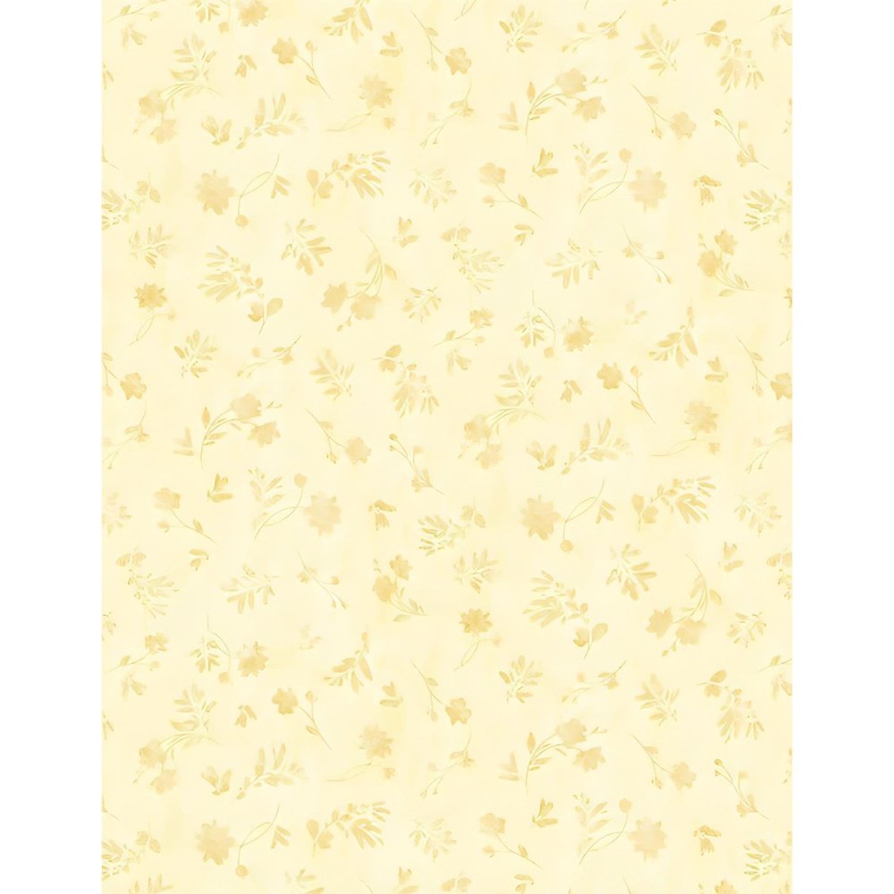 Quilting Premium Fabric Yellow Floral Silhouettes By Lisa Audit For Wilmington Prints