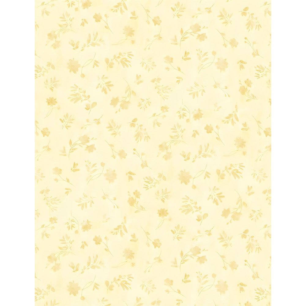 Quilting Premium Fabric Yellow Floral Silhouettes By Lisa Audit For Wilmington Prints