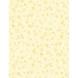 Quilting Premium Fabric Yellow Floral Silhouettes By Lisa Audit For Wilmington Prints