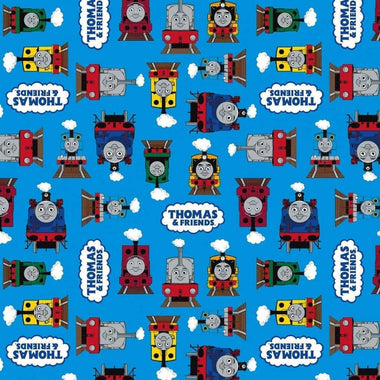 Riley Blake Designs Confetti Cotton Fabric All Aboard With Thomas & Friends Blue