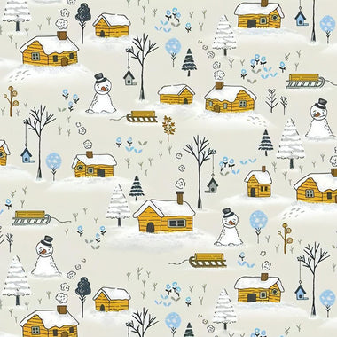 Snowy Weather Grey ~ Winter Days by Lisa Glanz for Michael Miller, 100% Quilting Cotton