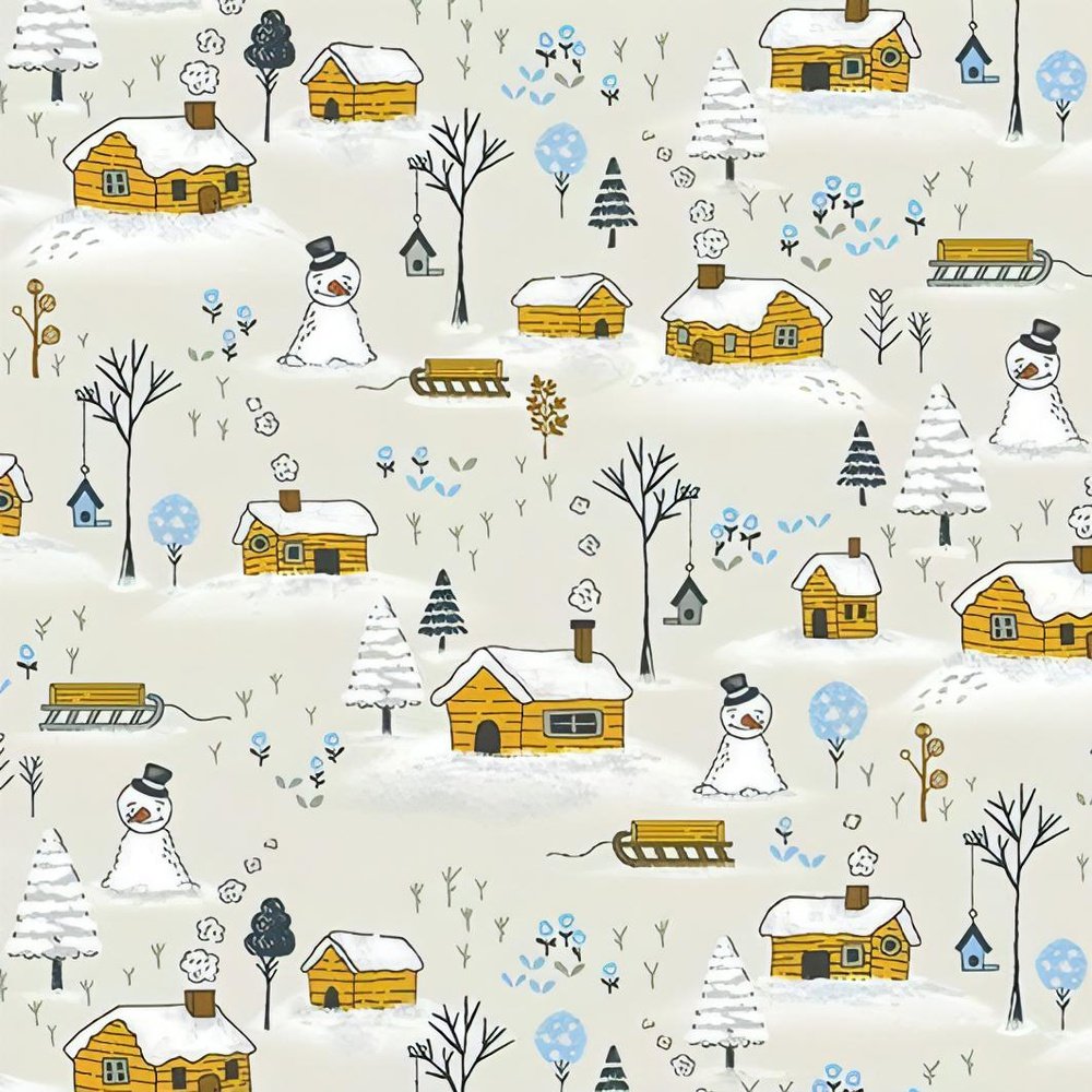 Snowy Weather Grey ~ Winter Days by Lisa Glanz for Michael Miller, 100% Quilting Cotton