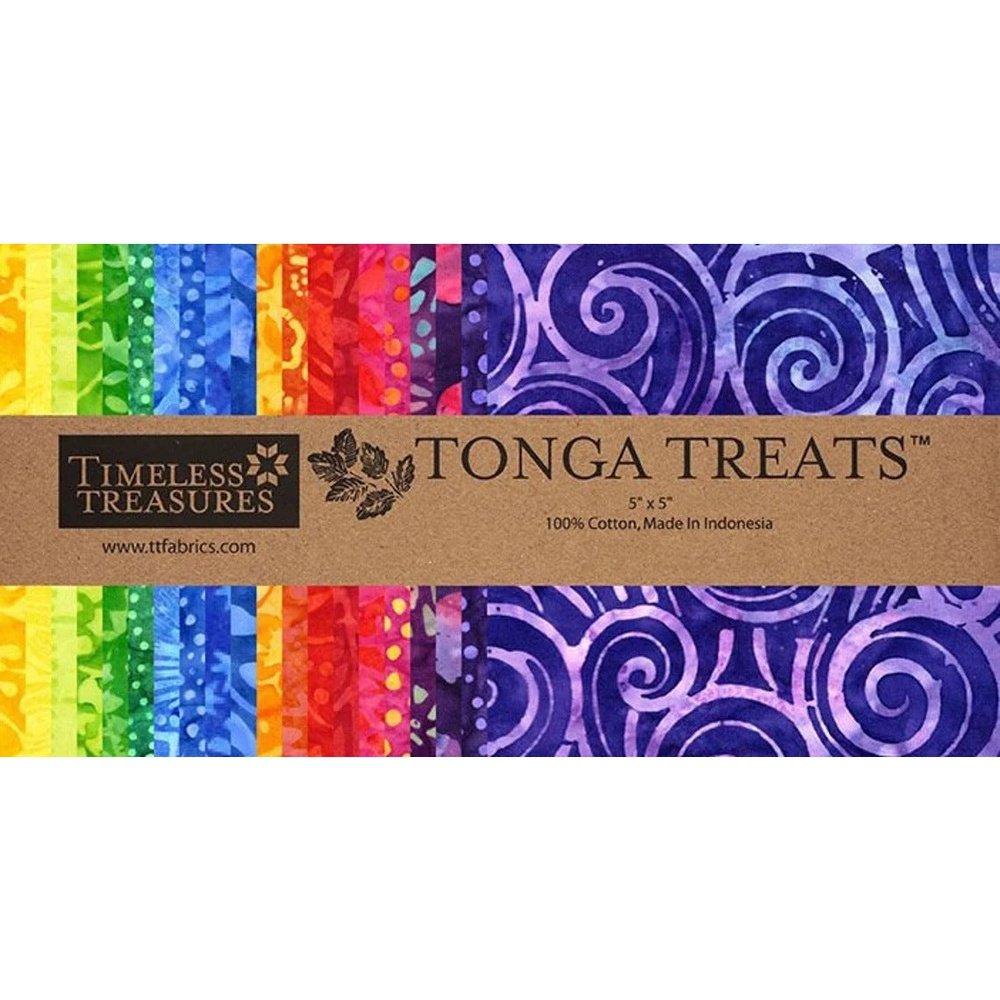 Timeless Treasures Fabric Tonga Batiks Charade Mini Treats 5" Squares Charm Pack