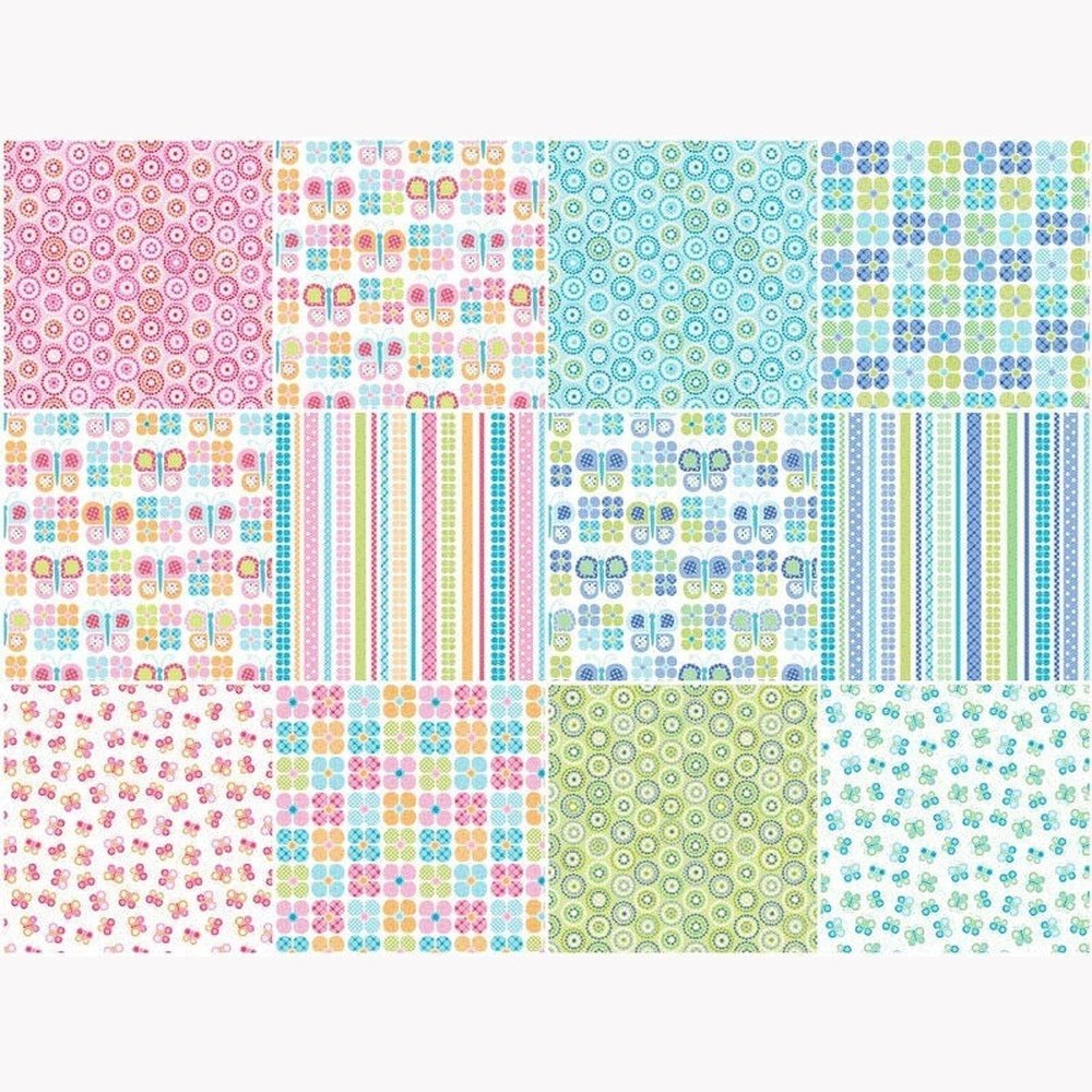 Quilting Cotton Charm Pack Daisy Up By Jessica Flick For Benartex